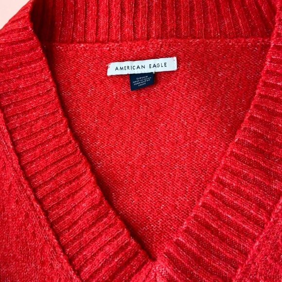 Preppy oversized v-neck sweater - Picture 6 of 6